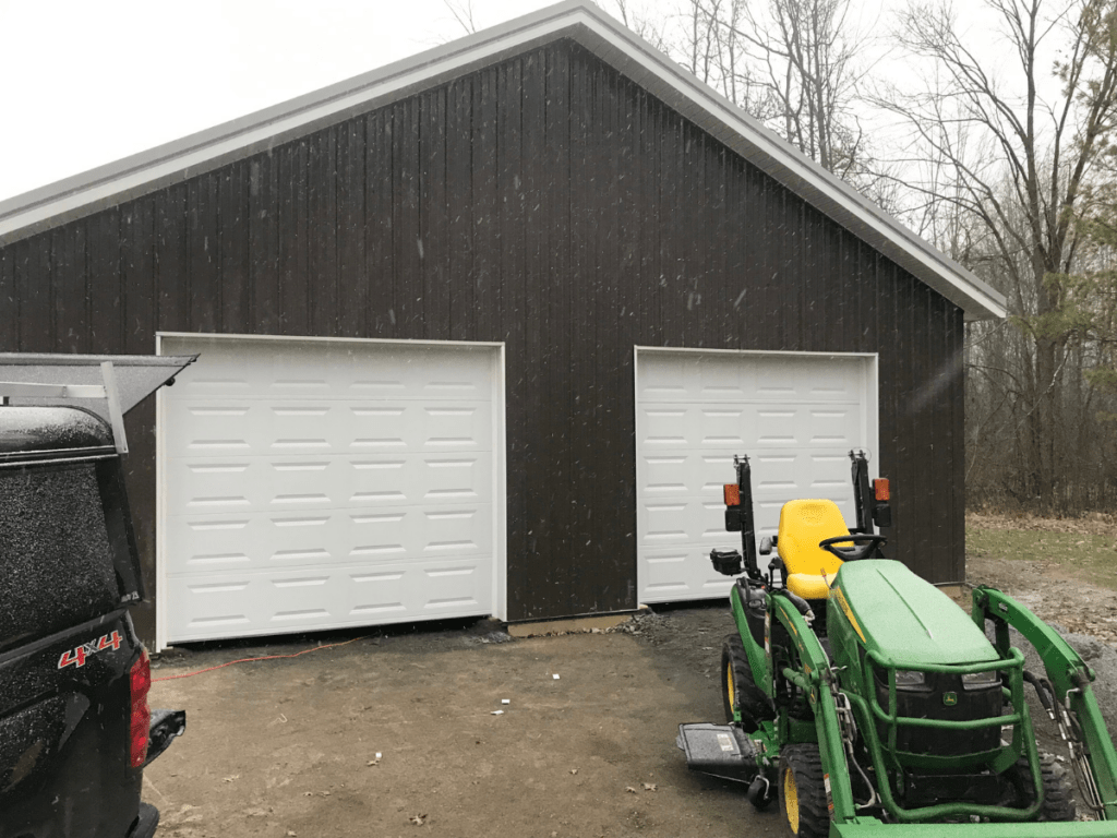 White traditional garage doors